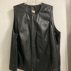 Caslon Black Leather Vest